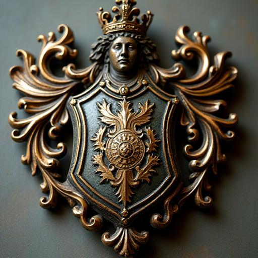 Stemma nobiliare antico dopo il restauro